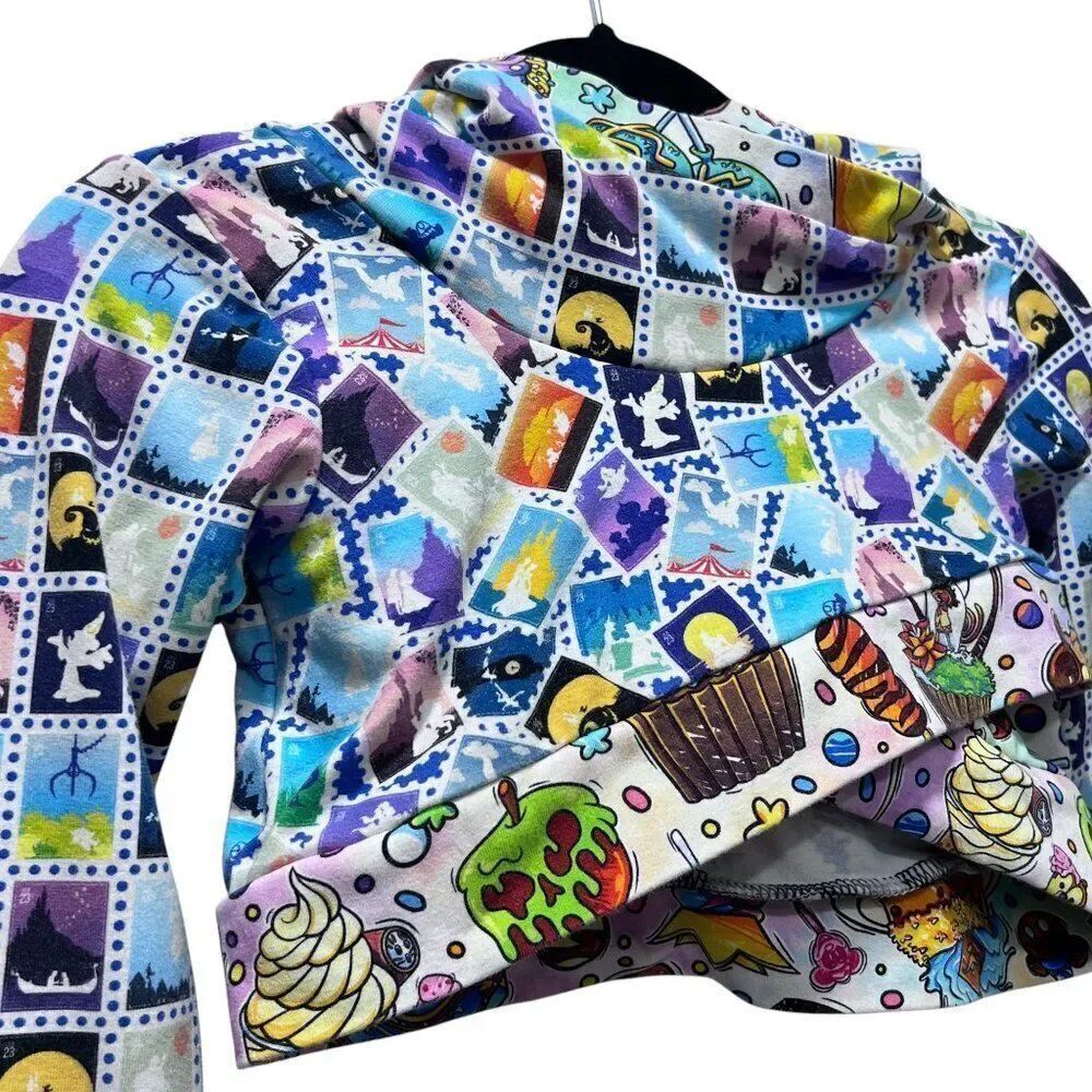 Girls Stamp Disney Parks Theme Crop Long Sleeve Hoodie Size 6T